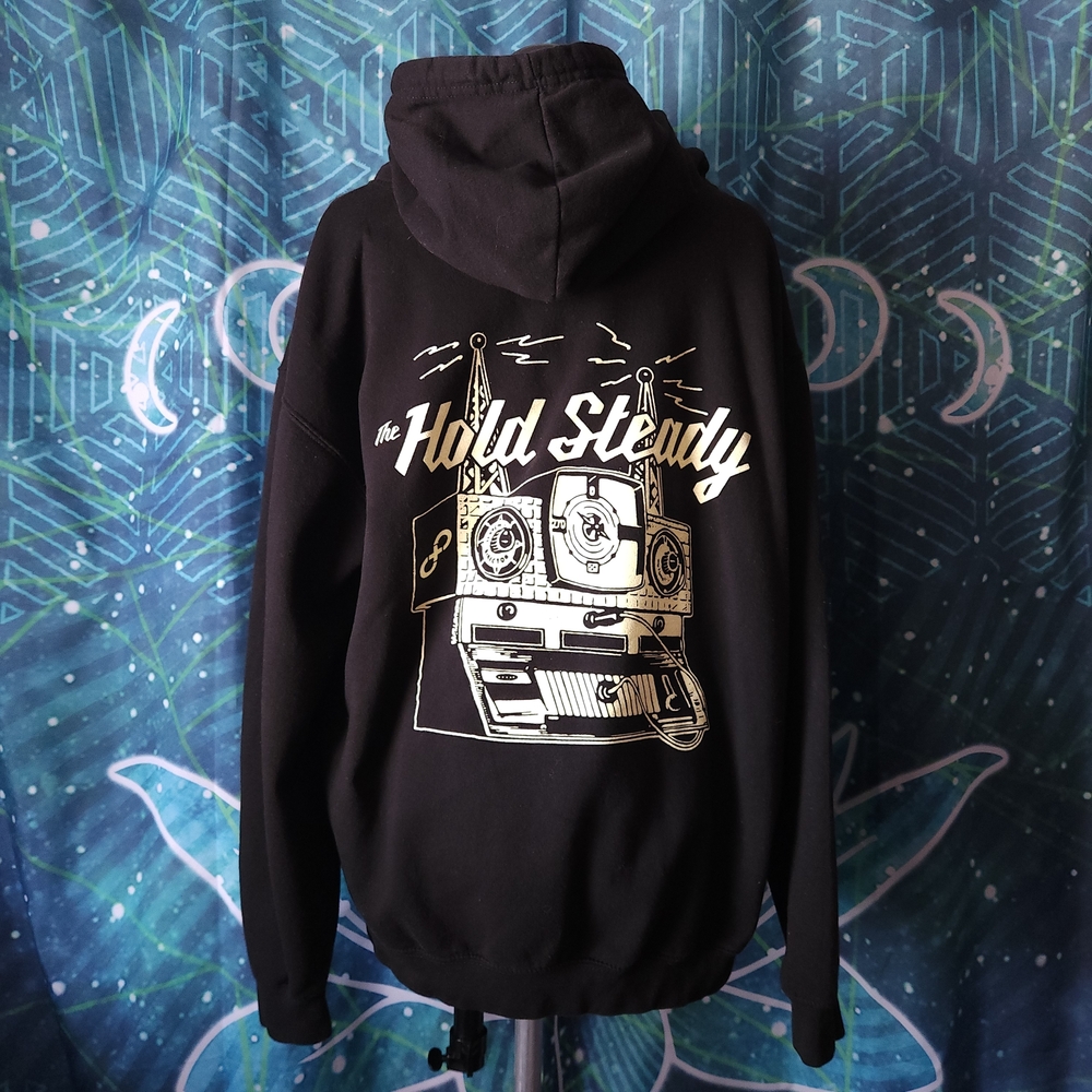 Black 'The Hold Steady' Graphic Hoodie XL